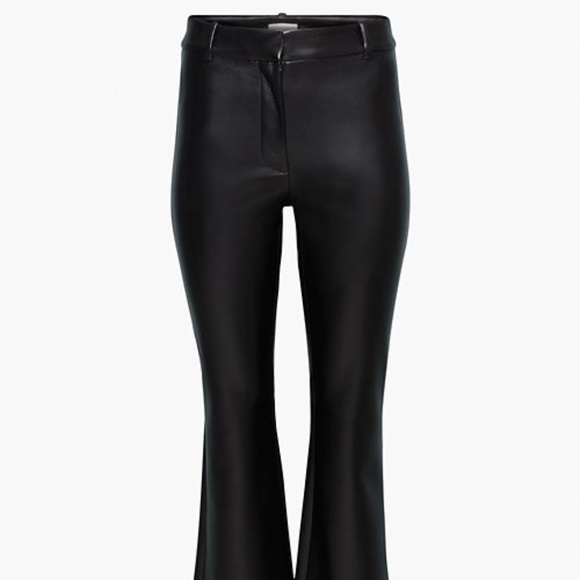 SELLING (TAGS STILL ON): Aritzia Cabaret High Rise Flare Leather Pants Size 2 - Picture 1 of 4